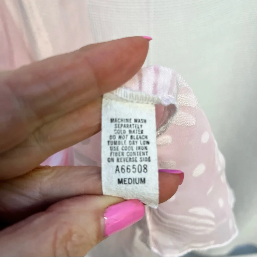 Vtg Amaretta Pink Satin Chiffon Babydoll Slip Balletcore Romantic‎ nightgown